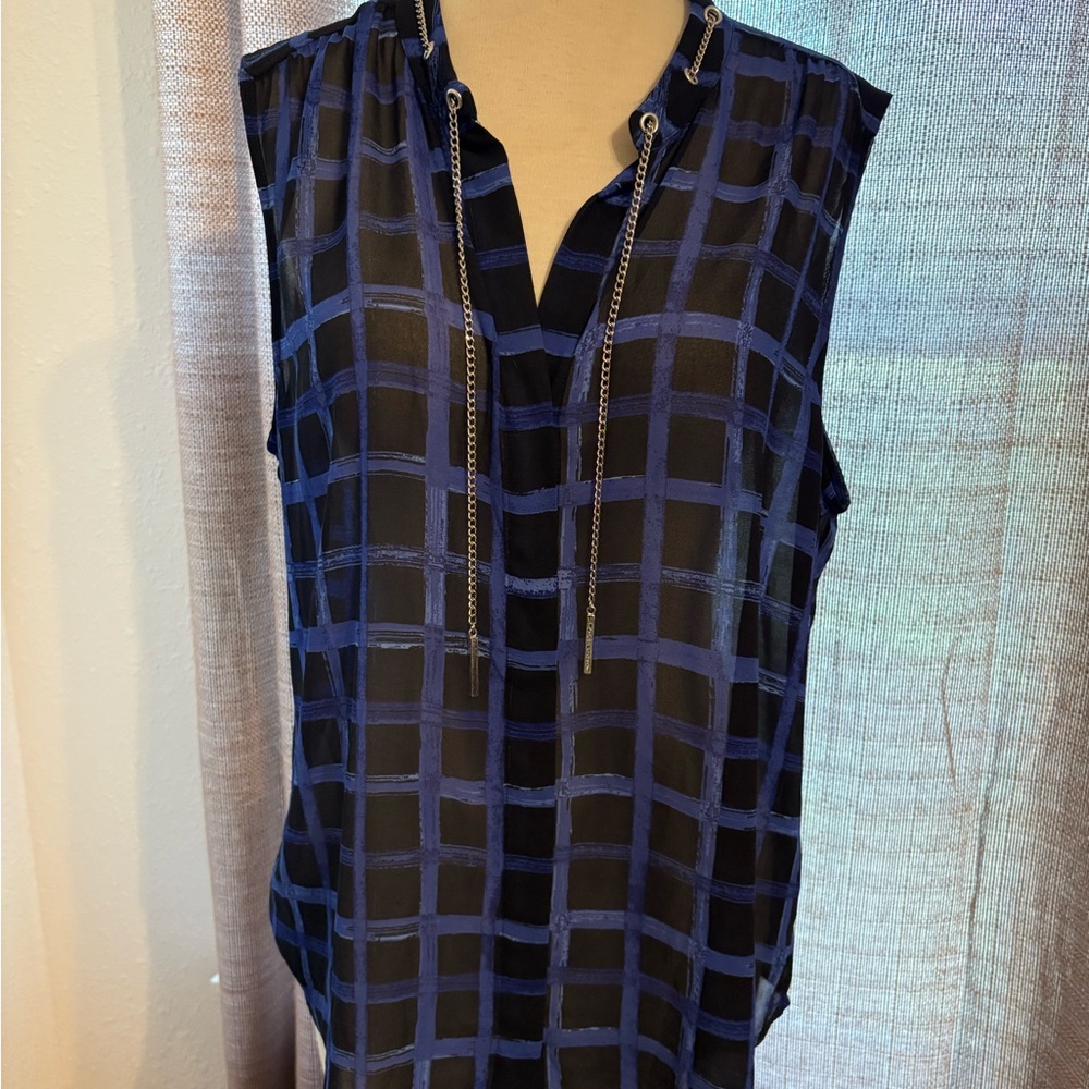 Michael Kors Navy and Black Blouse
